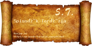 Spissák Terézia névjegykártya